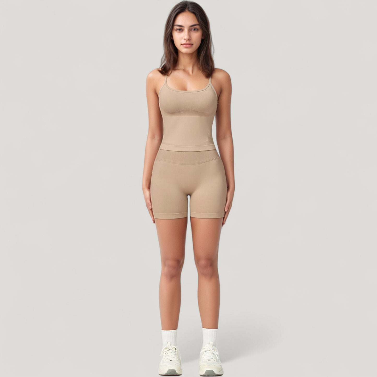 Anna-Kaci Active Women's Seamless Activewear Tank Top with Adjustable Spaghetti Straps and Fitted Contour Design