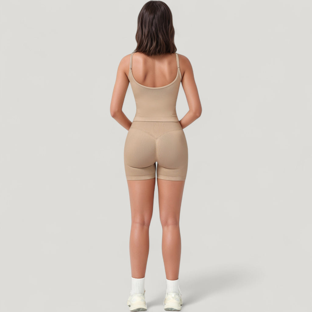 Anna-Kaci Active Women's Seamless Activewear Tank Top with Adjustable Spaghetti Straps and Fitted Contour Design
