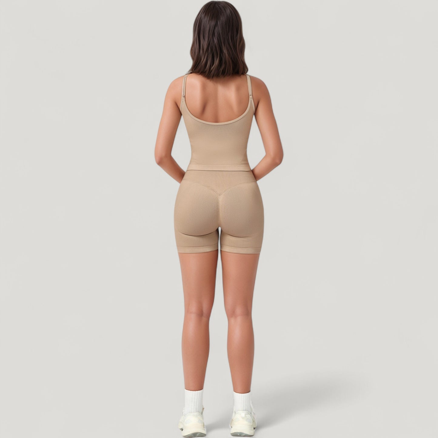 Anna-Kaci Active Women's Seamless Activewear Tank Top with Adjustable Spaghetti Straps and Fitted Contour Design