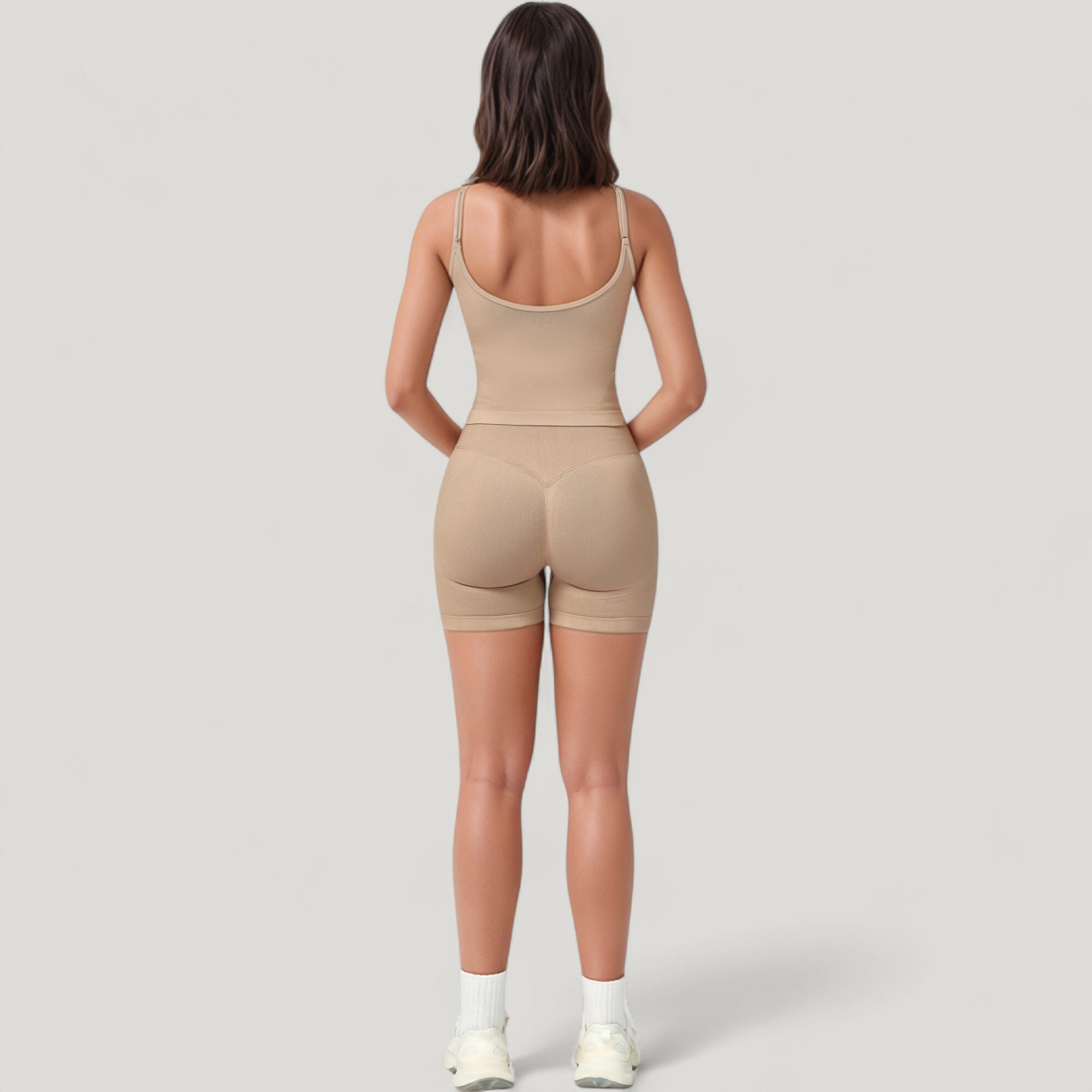 Anna-Kaci Active Women's Seamless Activewear Tank Top with Adjustable Spaghetti Straps and Fitted Contour Design