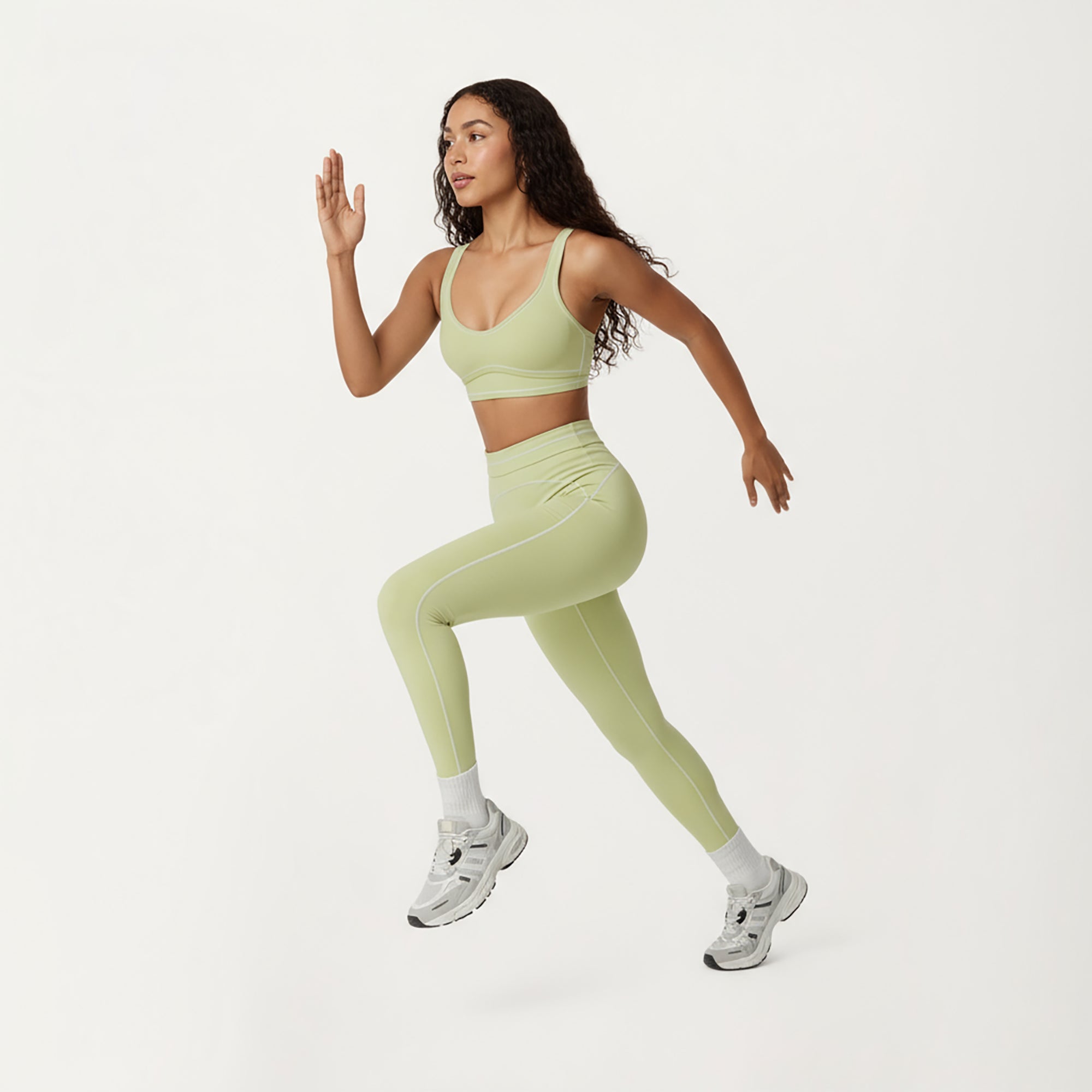 Anna-Kaci Active Women's Sports Bra with Scoop Neck, Wide Straps, and Contrast Stitch Detailing for Medium Support