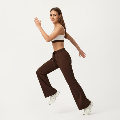 Anna-Kaci Active Women's Wide Leg High Waist Drawstring Pants with Relaxed Fit and Soft Stretch Fabric