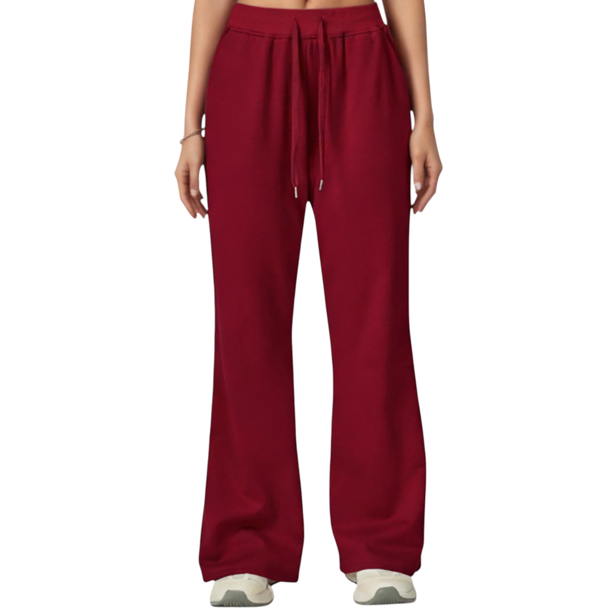 Anna-Kaci Active Women's Wide Leg High Waist Drawstring Pants with Relaxed Fit and Soft Stretch Fabric