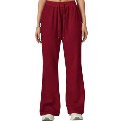 Anna-Kaci Active Women's Wide Leg High Waist Drawstring Pants with Relaxed Fit and Soft Stretch Fabric