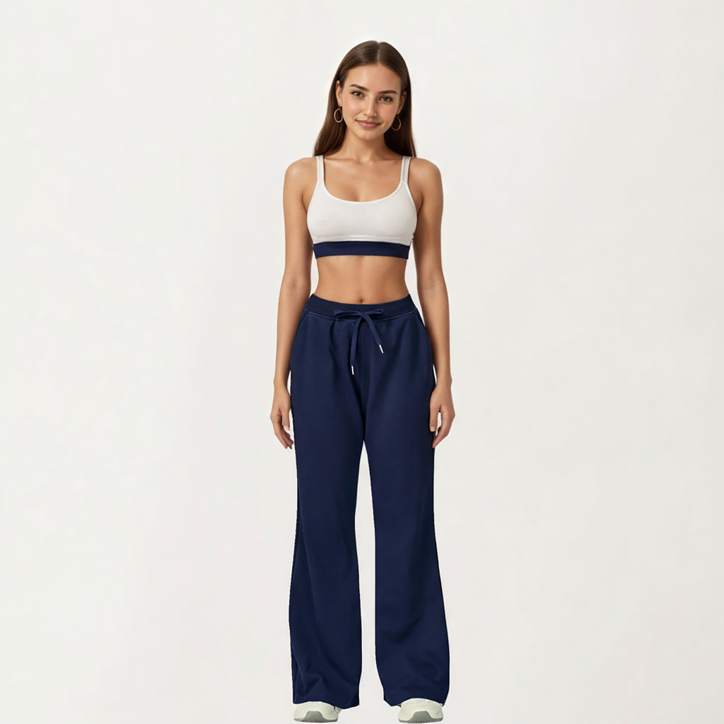 Anna-Kaci Active Women's Wide Leg High Waist Drawstring Pants with Relaxed Fit and Soft Stretch Fabric