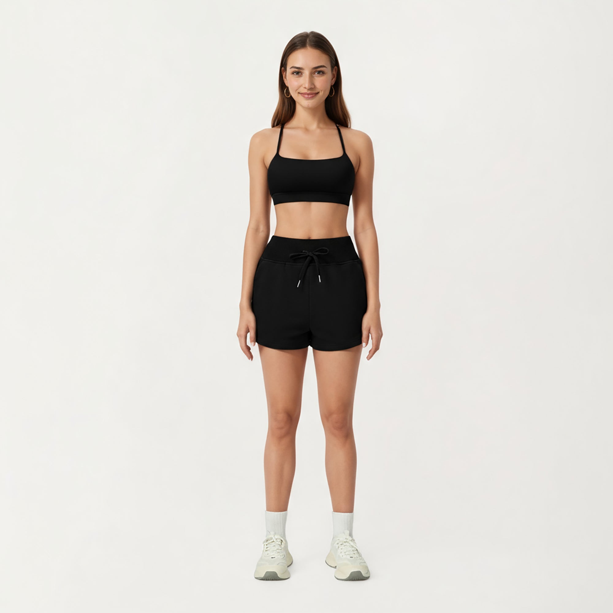 Anna-Kaci Active Women's High Waist Drawstring Athletic Shorts with Soft Stretch Fabric and Side Pockets