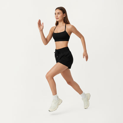 Anna-Kaci Active Women's High Waist Drawstring Athletic Shorts with Soft Stretch Fabric and Side Pockets