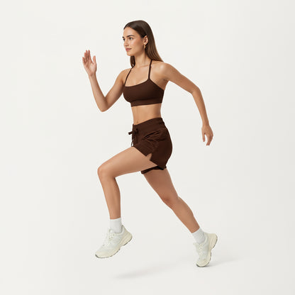 Anna-Kaci Active Women's High Waist Drawstring Athletic Shorts with Soft Stretch Fabric and Side Pockets