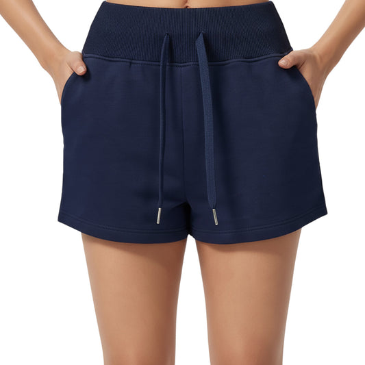 Anna-Kaci Active Women's High Waist Drawstring Athletic Shorts with Soft Stretch Fabric and Side Pockets