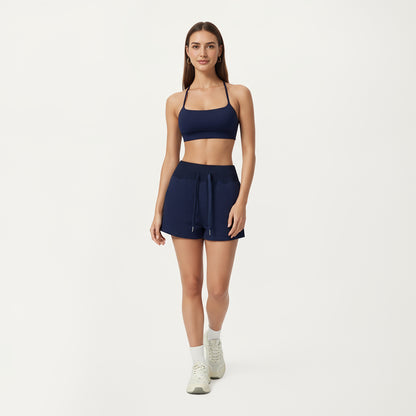 Anna-Kaci Active Women's High Waist Drawstring Athletic Shorts with Soft Stretch Fabric and Side Pockets