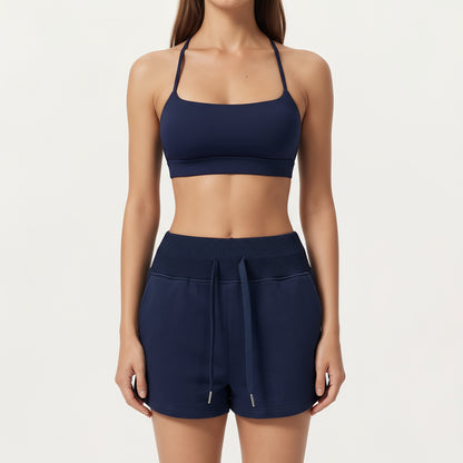 Anna-Kaci Active Women's High Waist Drawstring Athletic Shorts with Soft Stretch Fabric and Side Pockets