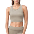 Anna-Kaci Active Women's High Neck Ribbed Sports Bra with Longline Fit and Wide Strap Support for Low to Medium Impact Workouts