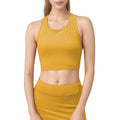 Anna-Kaci Active Women's High Neck Ribbed Sports Bra with Longline Fit and Wide Strap Support for Low to Medium Impact Workouts