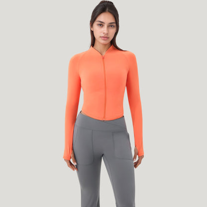 Anna-Kaci Active Women's Long Sleeve Zip Front Activewear Jacket with Streamlined Fit and Lightweight Performance Fabric