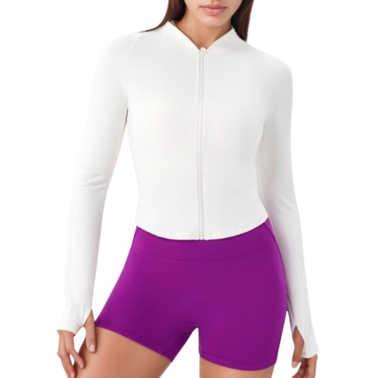 Anna-Kaci Active Women's Long Sleeve Zip Front Activewear Jacket with Streamlined Fit and Lightweight Performance Fabric