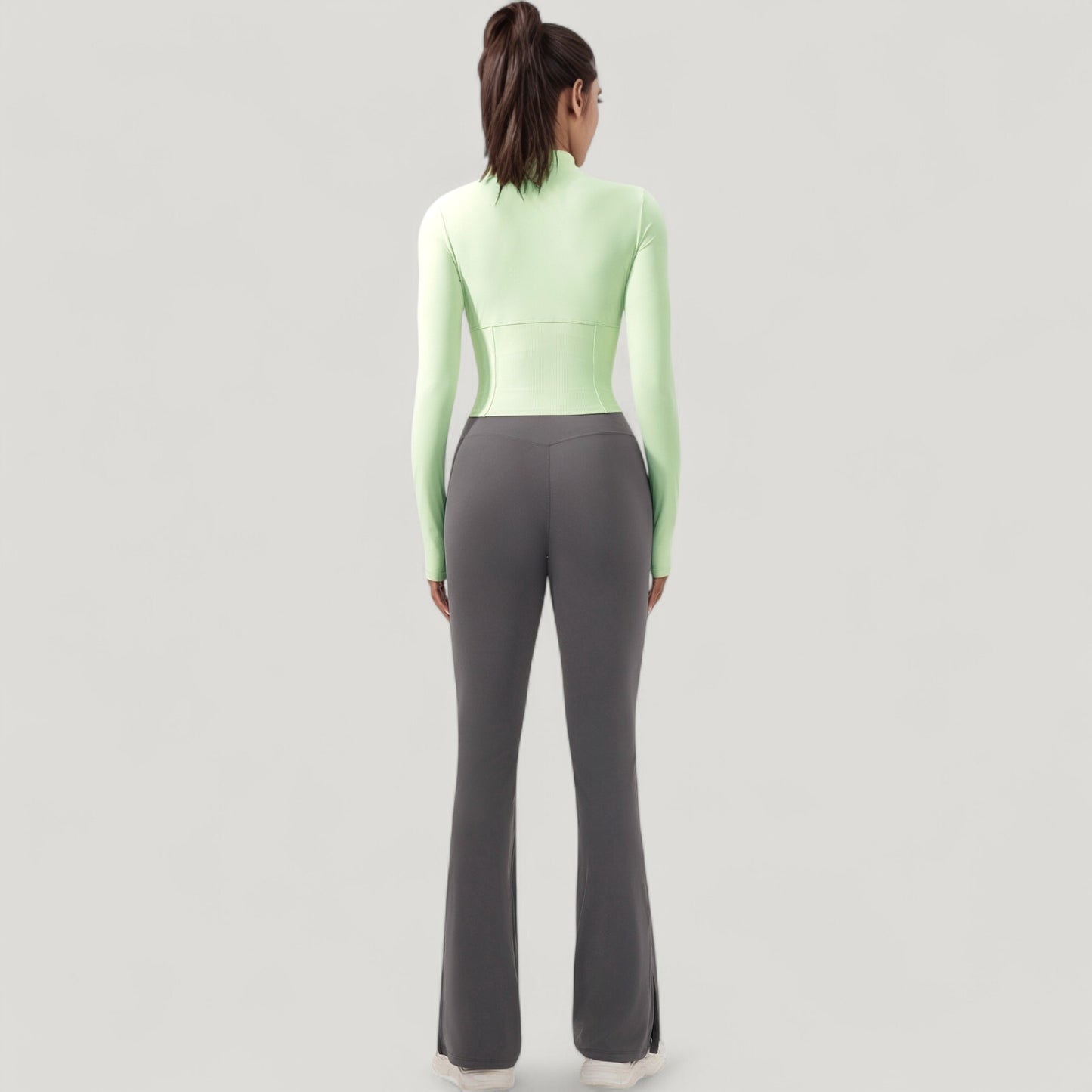 Anna-Kaci Active Women's Long Sleeve Zip-Up Cropped Active Jacket with Thumbhole Cuffs and Slim Fit Design