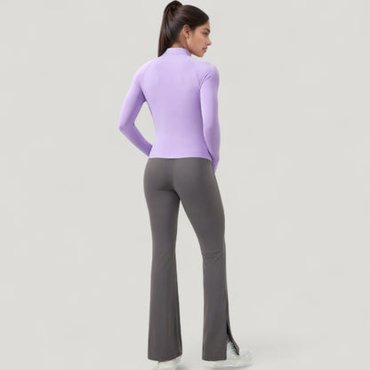 Anna-Kaci Active Women's Long Sleeve Half-Zip Slim Fit Active Jacket with Thumbhole Cuffs and Mock Neck
