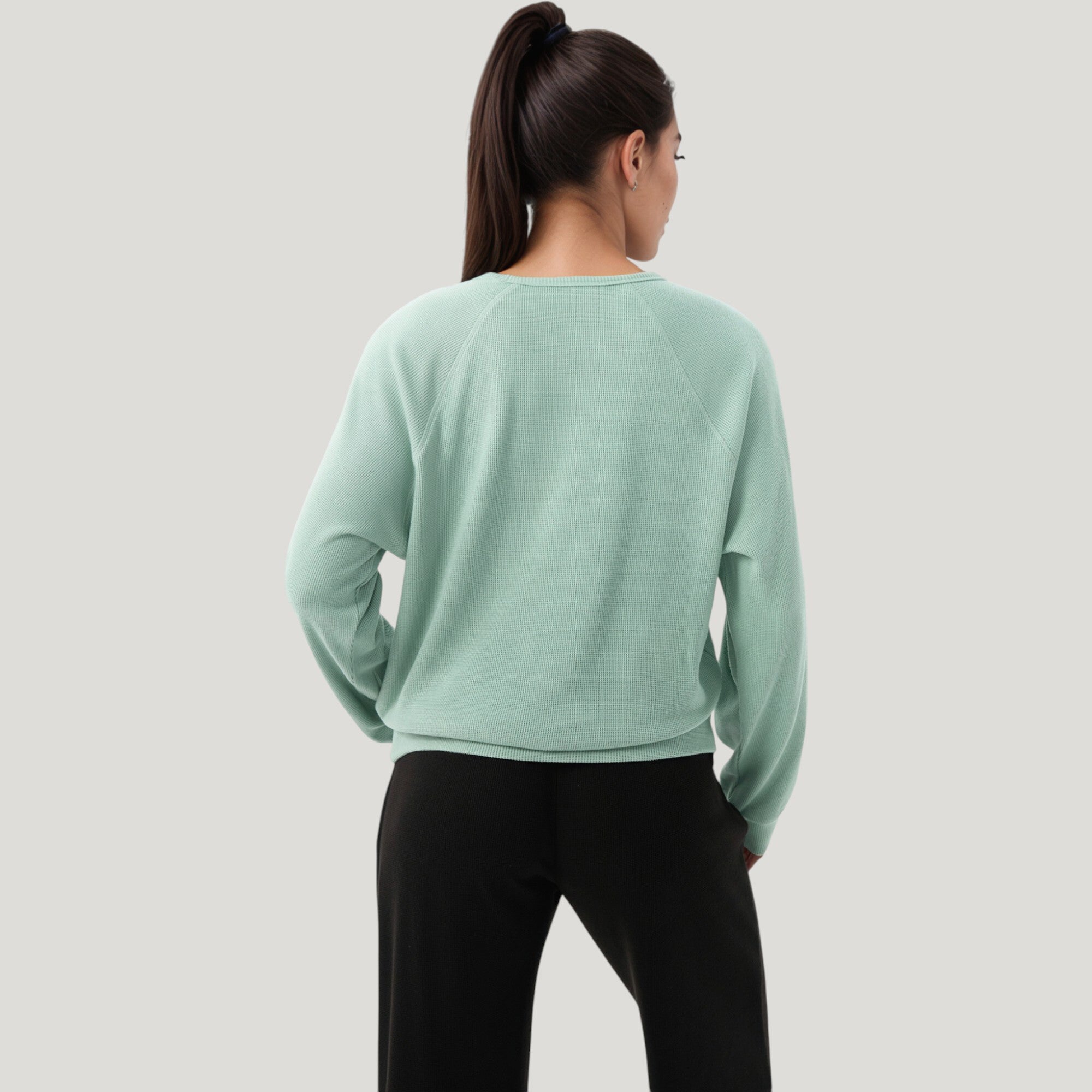Anna-Kaci Active Women's Long Sleeve Crew Neck Pullover Top with Relaxed Fit and Ribbed Cuffs