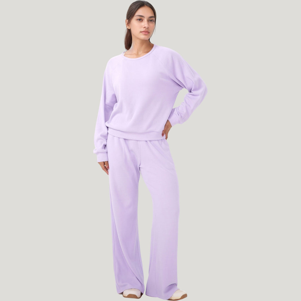 Anna-Kaci Active Women's Long Sleeve Crew Neck Pullover Top with Relaxed Fit and Ribbed Cuffs