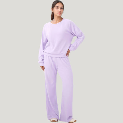 Anna-Kaci Active Women's Long Sleeve Crew Neck Pullover Top with Relaxed Fit and Ribbed Cuffs