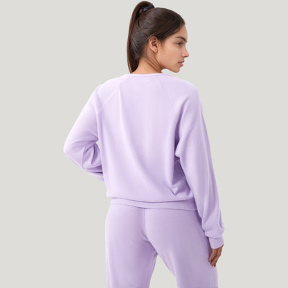Anna-Kaci Active Women's Long Sleeve Crew Neck Pullover Top with Relaxed Fit and Ribbed Cuffs