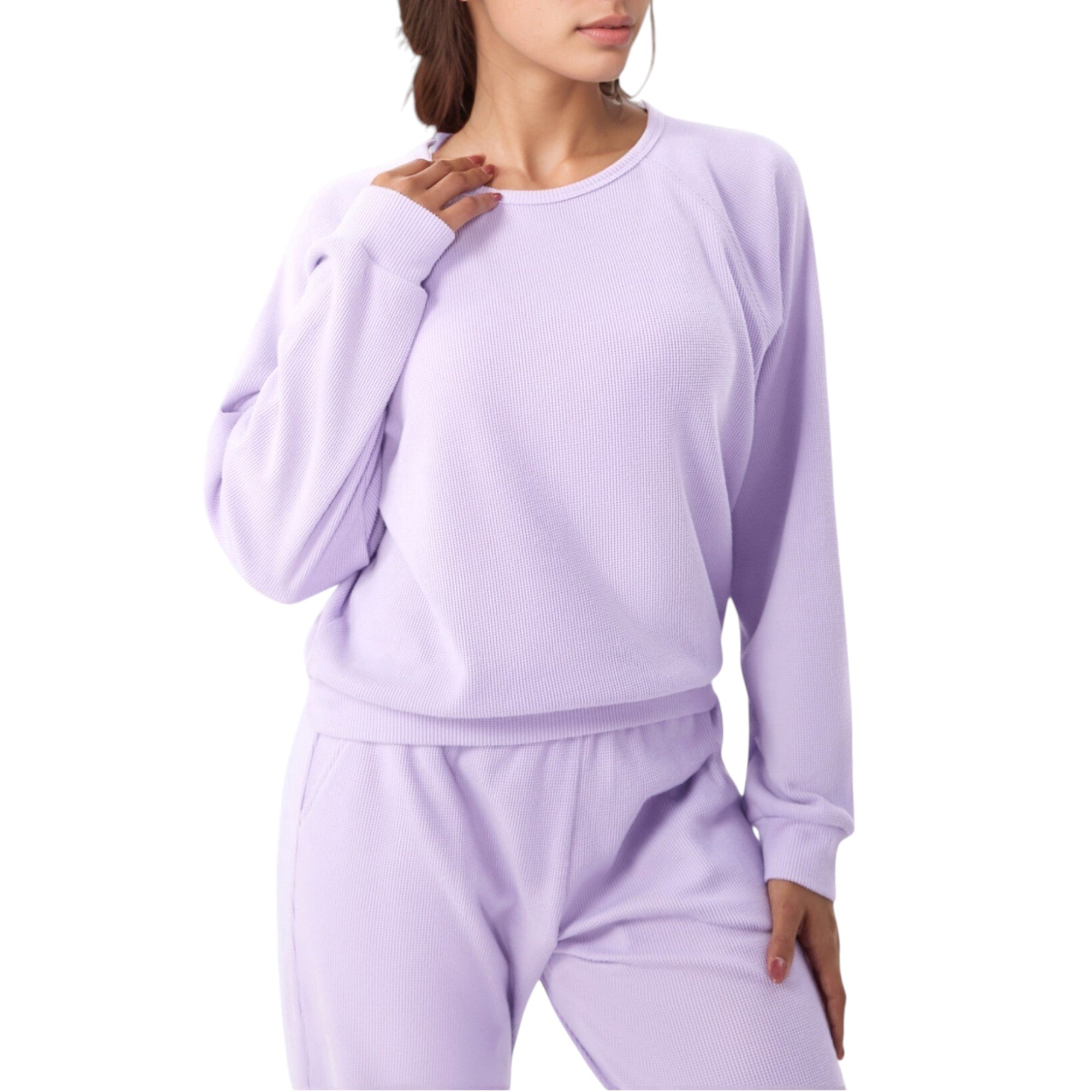 Anna-Kaci Active Women's Long Sleeve Crew Neck Pullover Top with Relaxed Fit and Ribbed Cuffs