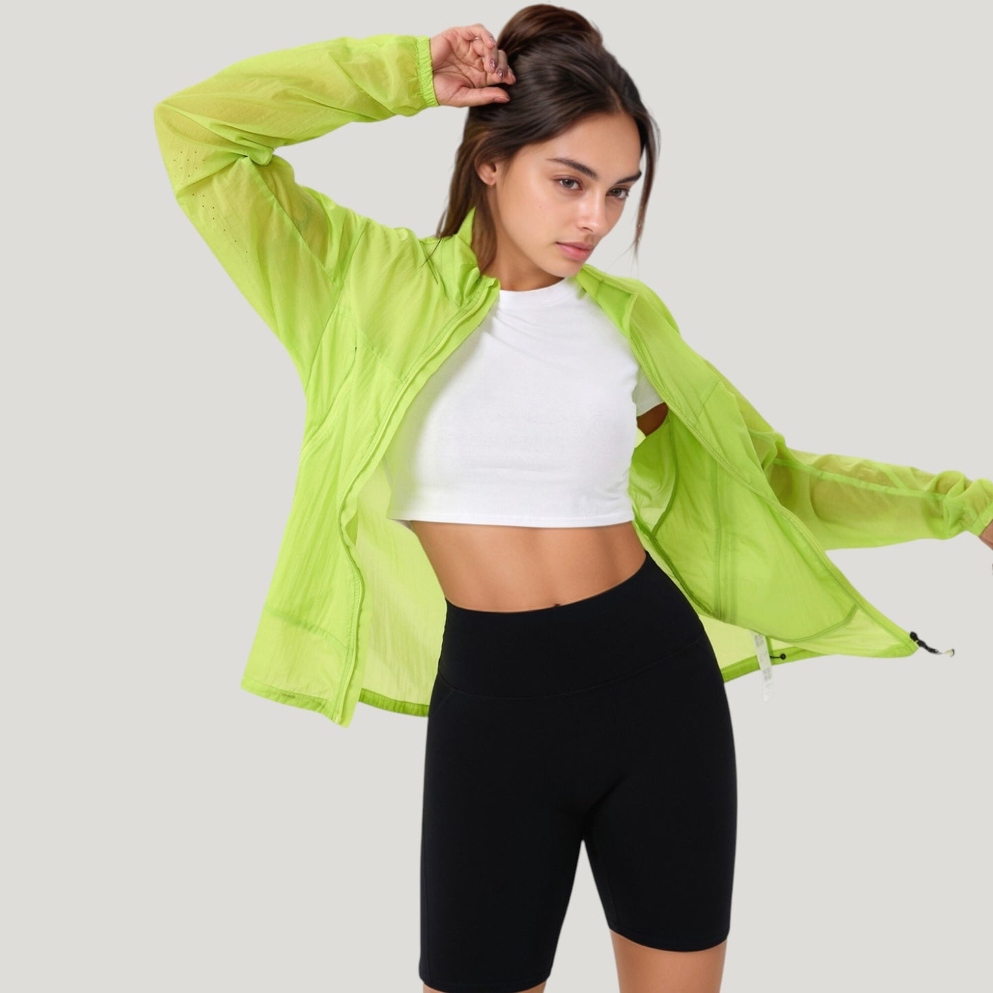 Anna-Kaci Active Women's Lightweight Full Zip Sun Protection Jacket with Long Sleeves and High Neck