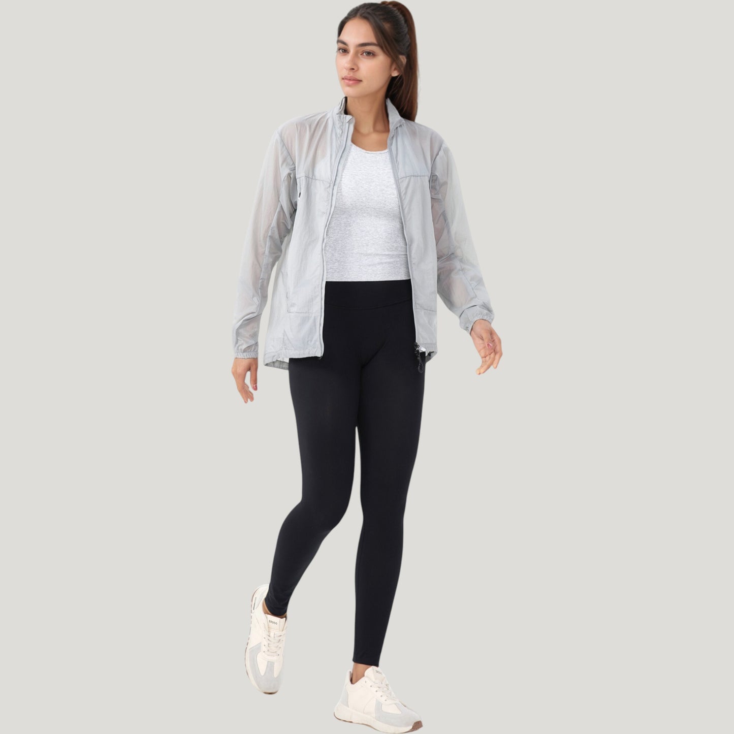 Anna-Kaci Active Women's Lightweight Full Zip Sun Protection Jacket with Long Sleeves and High Neck