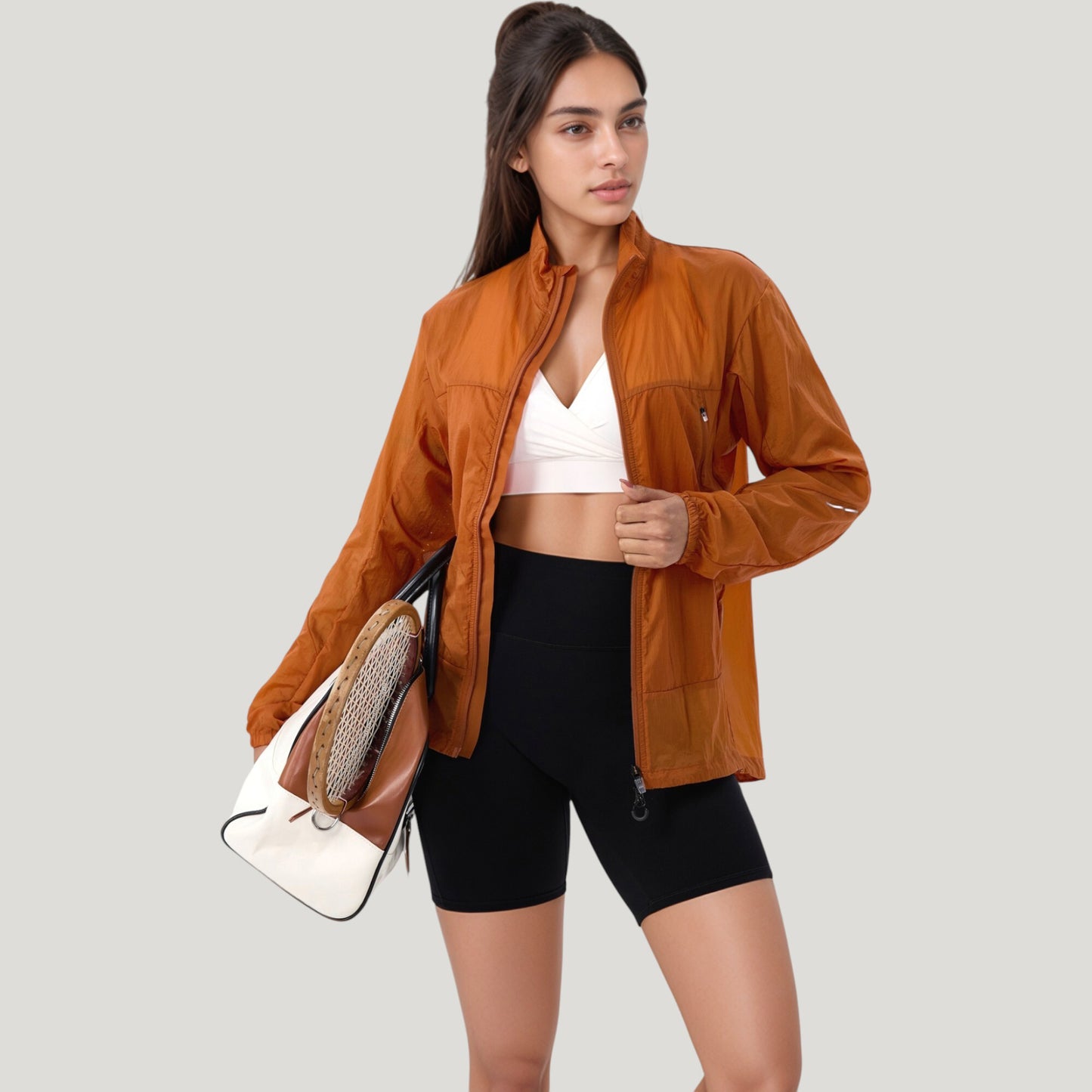 Anna-Kaci Active Women's Lightweight Full Zip Sun Protection Jacket with Long Sleeves and High Neck
