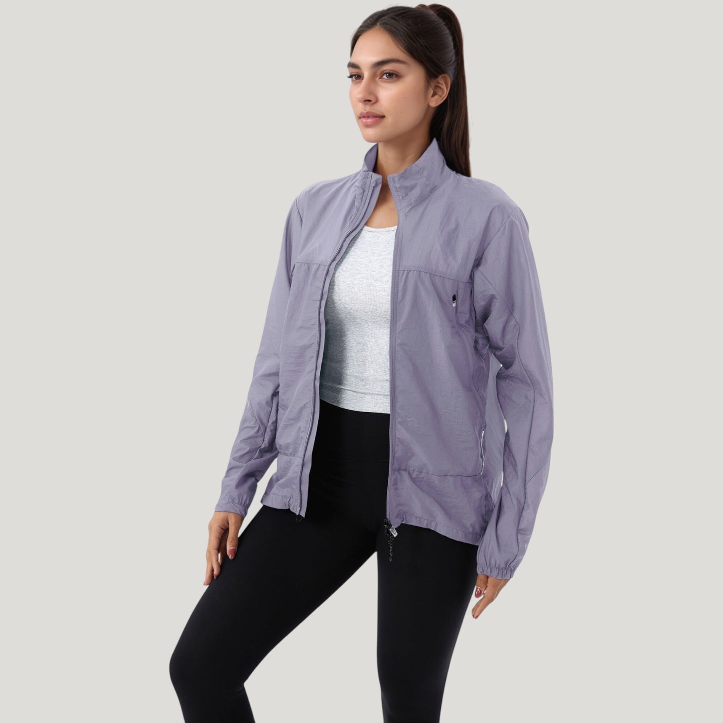 Anna-Kaci Active Women's Lightweight Full Zip Sun Protection Jacket with Long Sleeves and High Neck