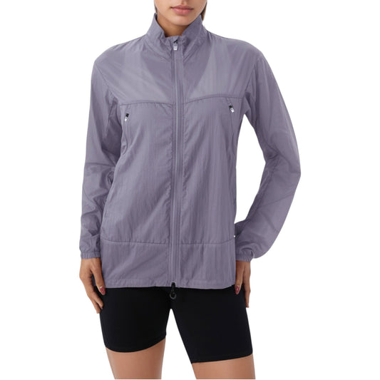 Anna-Kaci Active Women's Lightweight Full Zip Sun Protection Jacket with Long Sleeves and High Neck