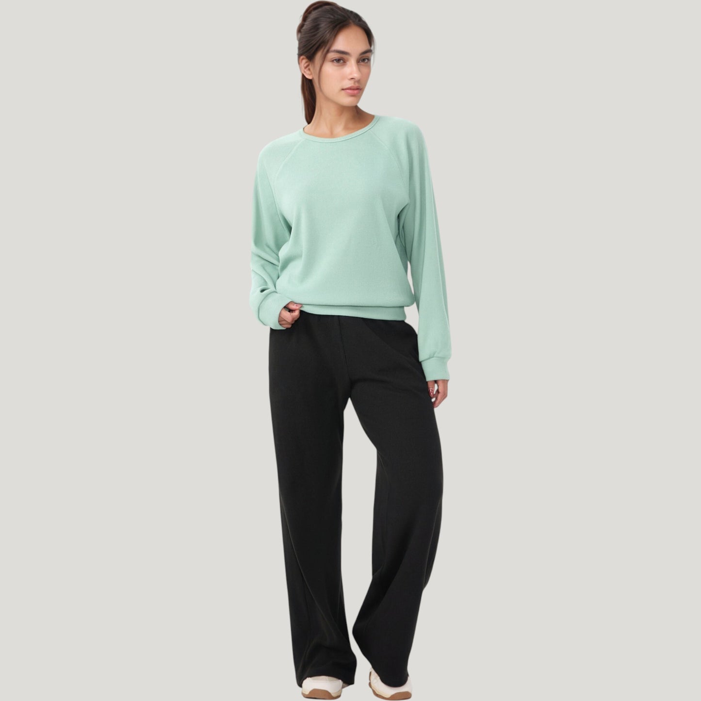 Anna-Kaci Active Women's High Waist Wide Leg Athletic Pants with Side Pockets and Elastic Waistband