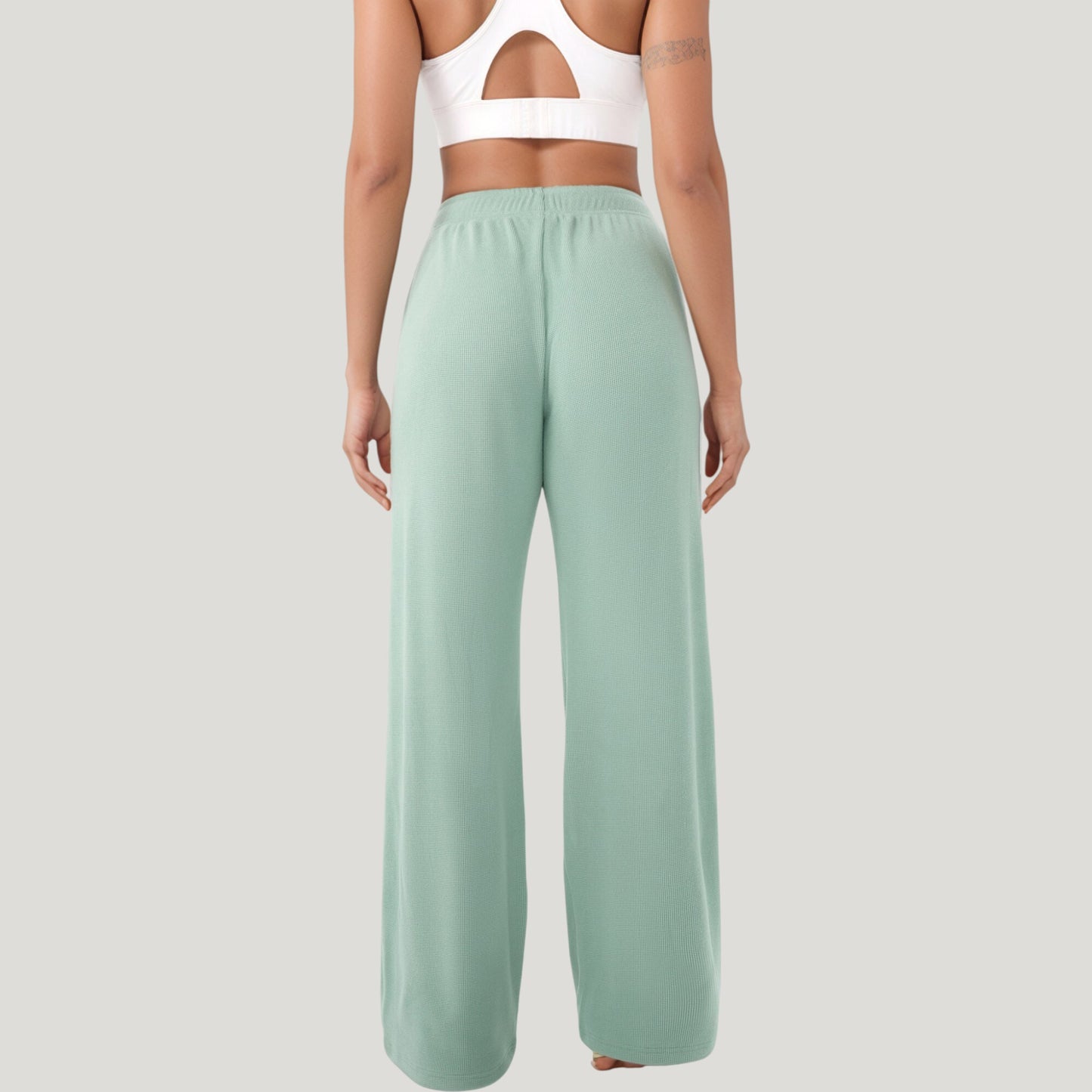 Anna-Kaci Active Women's High Waist Wide Leg Athletic Pants with Side Pockets and Elastic Waistband