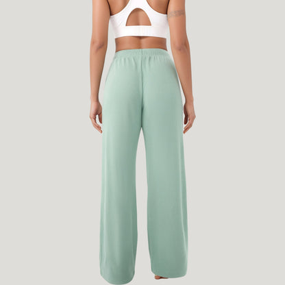 Anna-Kaci Active Women's High Waist Wide Leg Athletic Pants with Side Pockets and Elastic Waistband