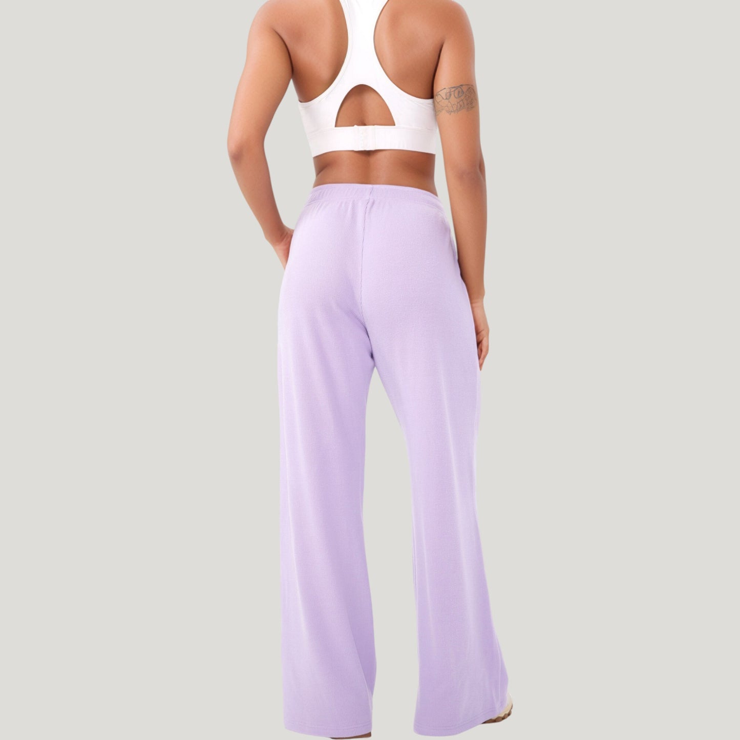 Anna-Kaci Active Women's High Waist Wide Leg Athletic Pants with Side Pockets and Elastic Waistband