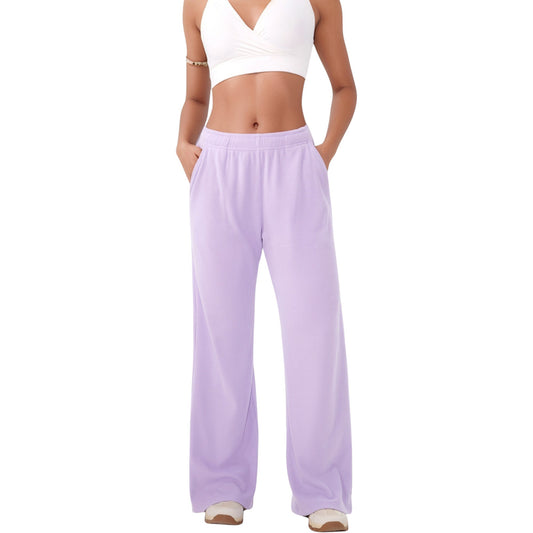 Anna-Kaci Active Women's High Waist Wide Leg Athletic Pants with Side Pockets and Elastic Waistband