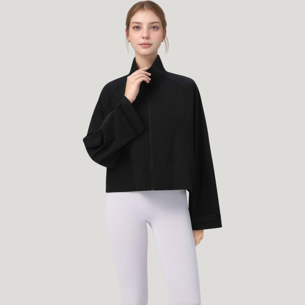 Anna-Kaci Active Women's Zip Up Lightweight Active Jacket with Stand Collar and Relaxed Fit