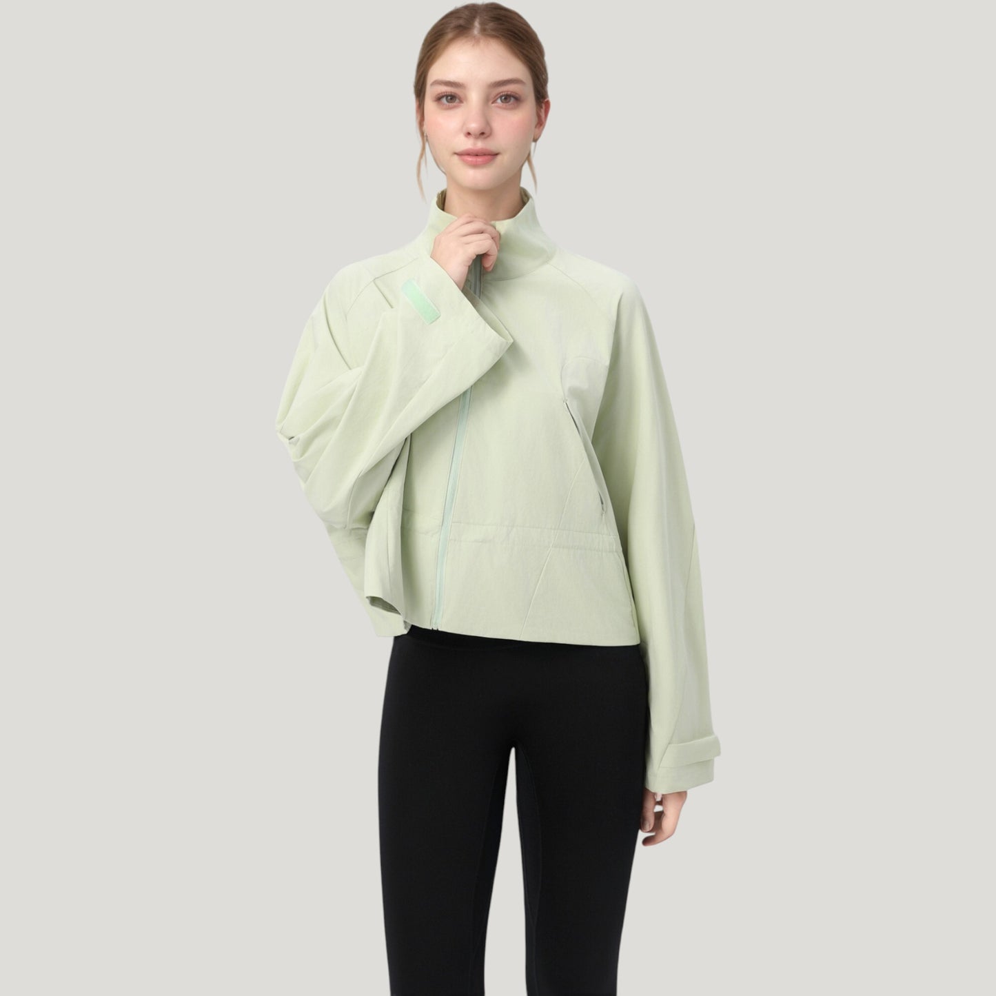 Anna-Kaci Active Women's Zip Up Lightweight Active Jacket with Stand Collar and Relaxed Fit