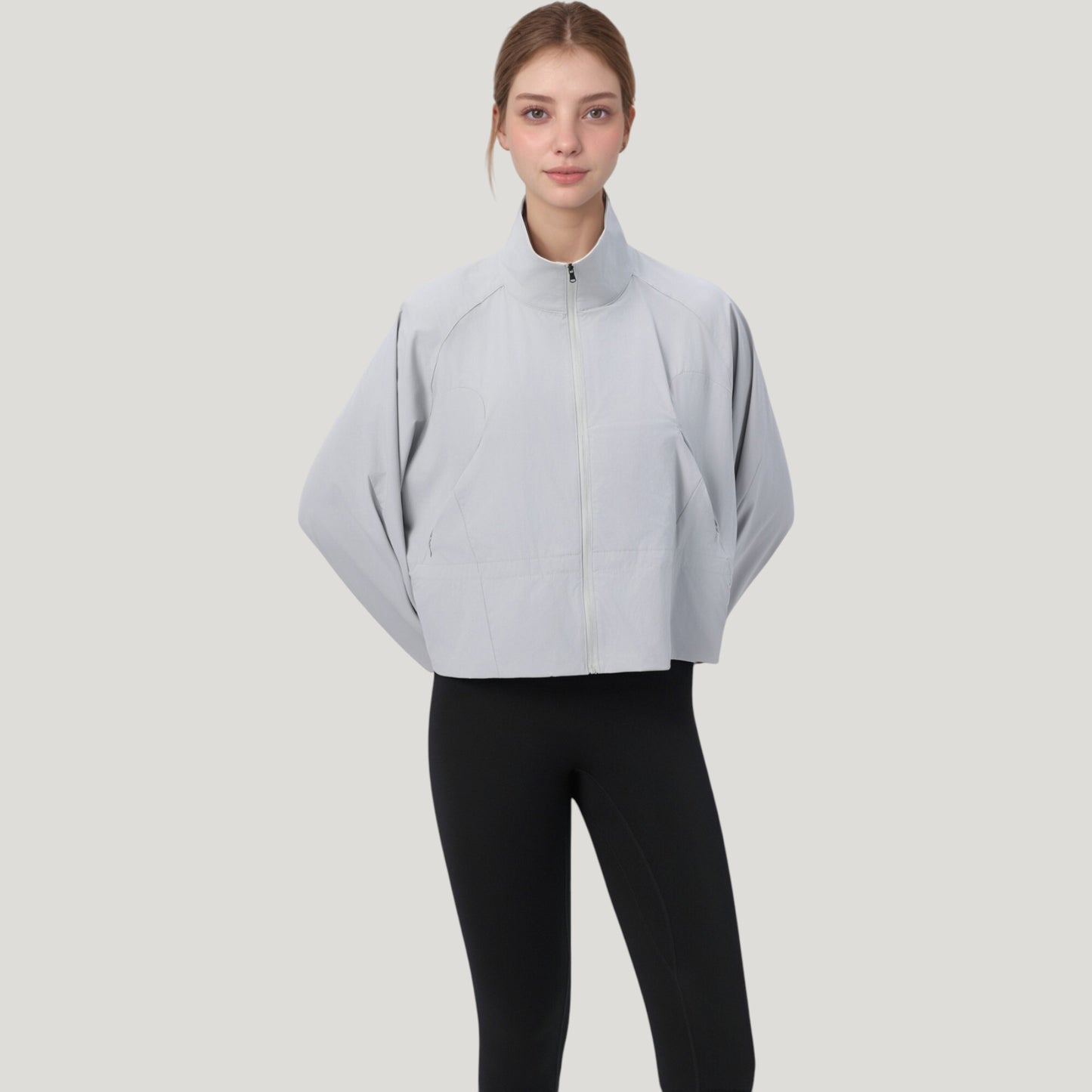 Anna-Kaci Active Women's Zip Up Lightweight Active Jacket with Stand Collar and Relaxed Fit