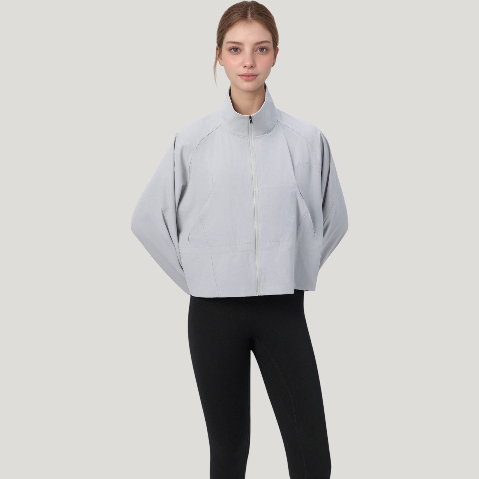 Anna-Kaci Active Women's Zip Up Lightweight Active Jacket with Stand Collar and Relaxed Fit