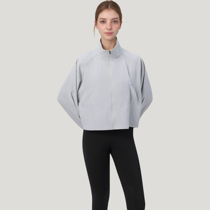 Anna-Kaci Active Women's Zip Up Lightweight Active Jacket with Stand Collar and Relaxed Fit