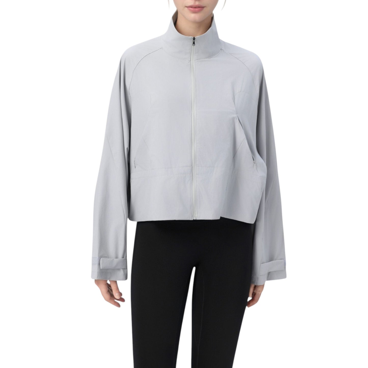 Anna-Kaci Active Women's Zip Up Lightweight Active Jacket with Stand Collar and Relaxed Fit