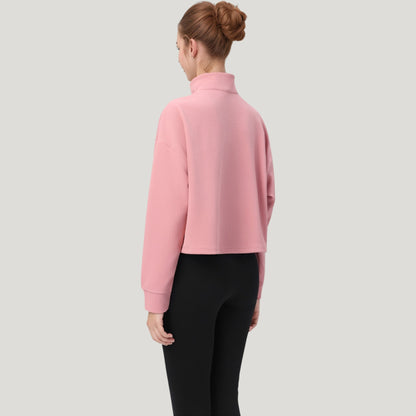 Anna-Kaci Active Women's Long Sleeve Half Zip Pullover Top with Mock Neck and Kangaroo Pocket