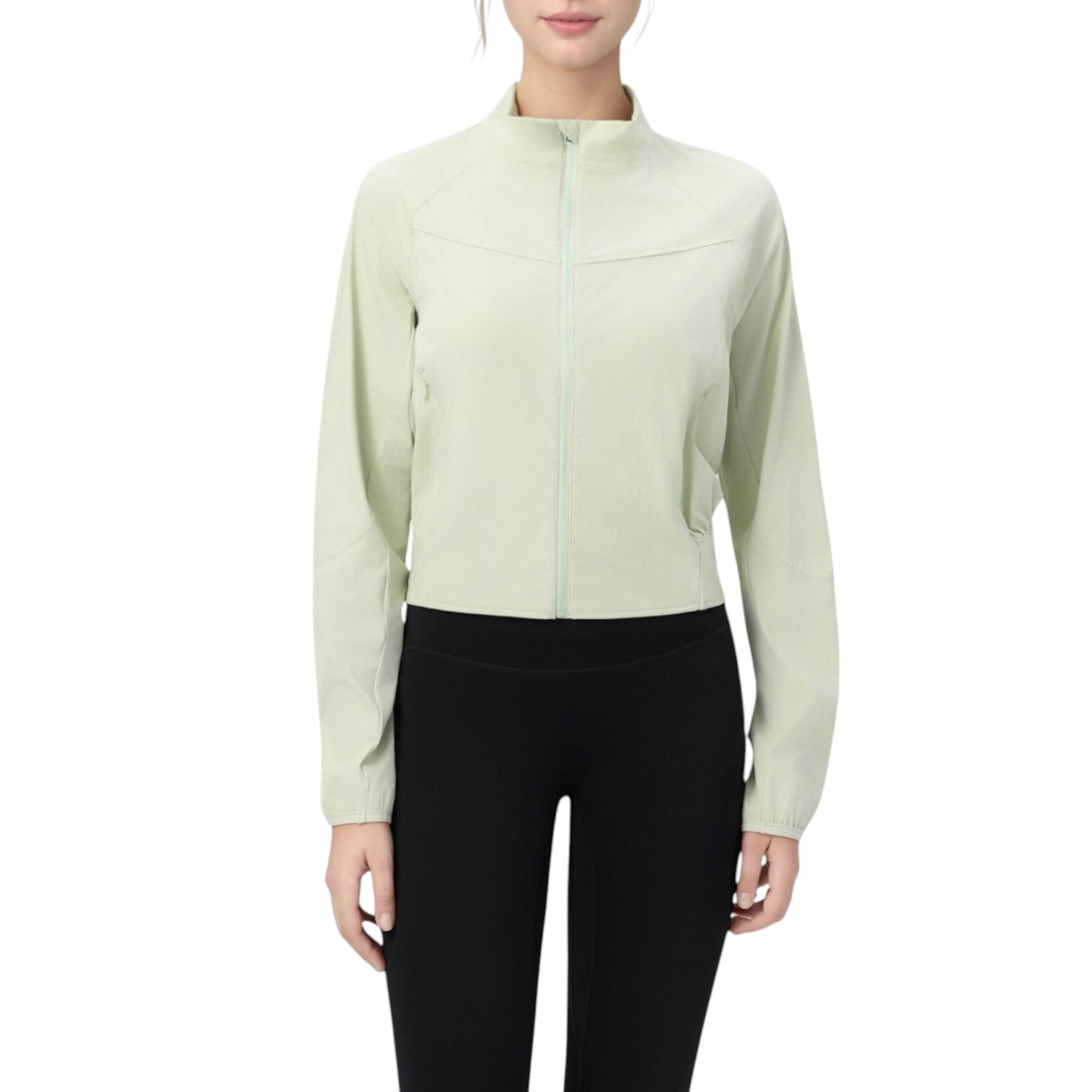 Anna-Kaci Active Women's Lightweight Zip Up Active Jacket with Stand Collar and Slim Fit