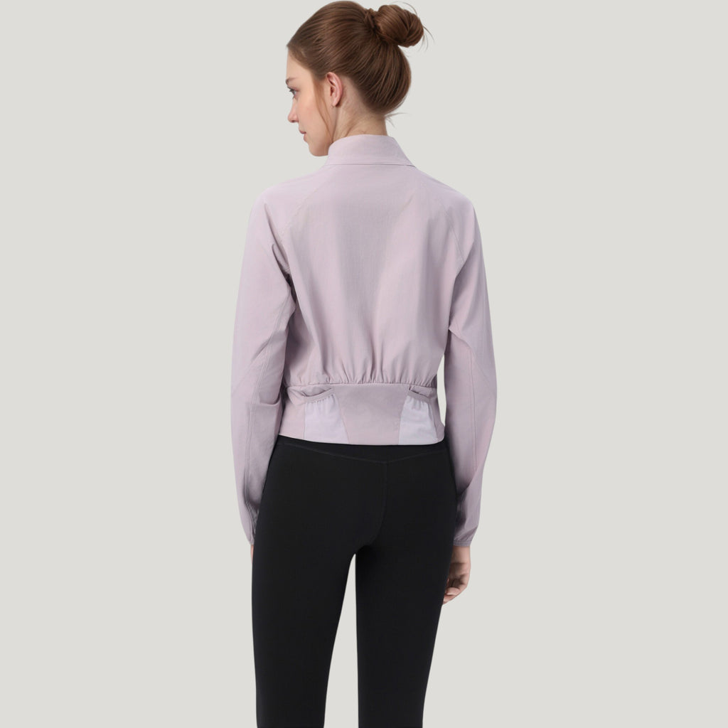 Anna-Kaci Active Women's Lightweight Zip Up Active Jacket with Stand Collar and Slim Fit