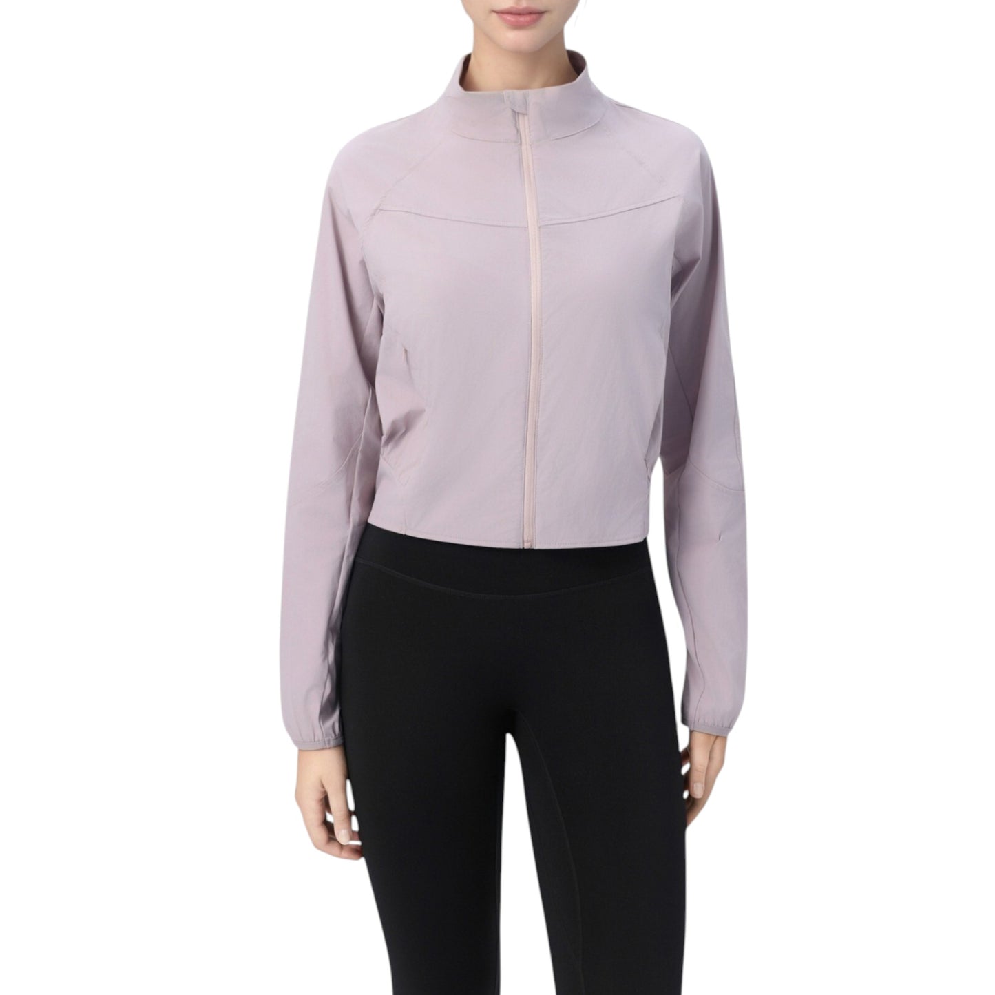 Anna-Kaci Active Women's Lightweight Zip Up Active Jacket with Stand Collar and Slim Fit
