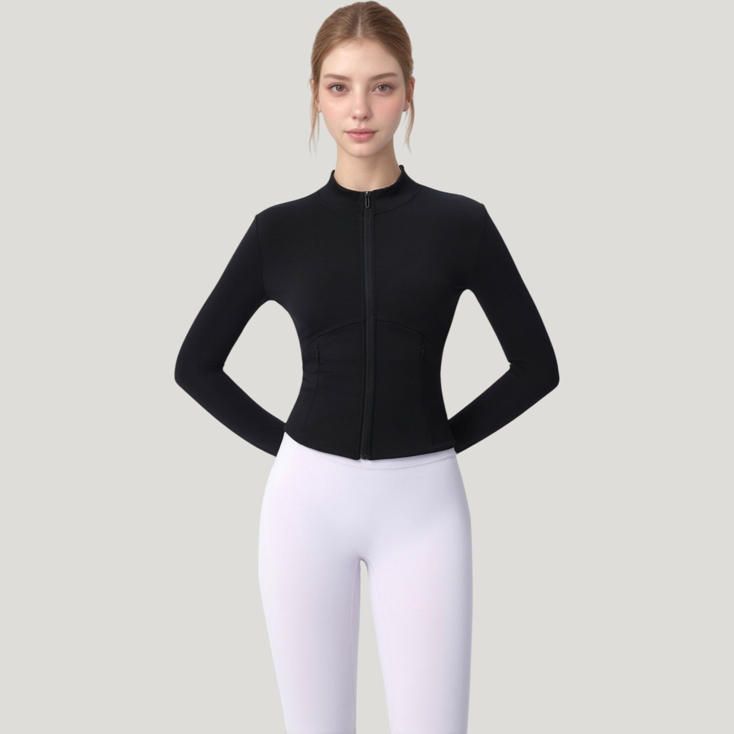 Anna-Kaci Active Women's Long Sleeve Full Zip Athletic Jacket with Thumbholes and Fitted Silhouette