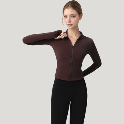 Anna-Kaci Active Women's Long Sleeve Full Zip Athletic Jacket with Thumbholes and Fitted Silhouette