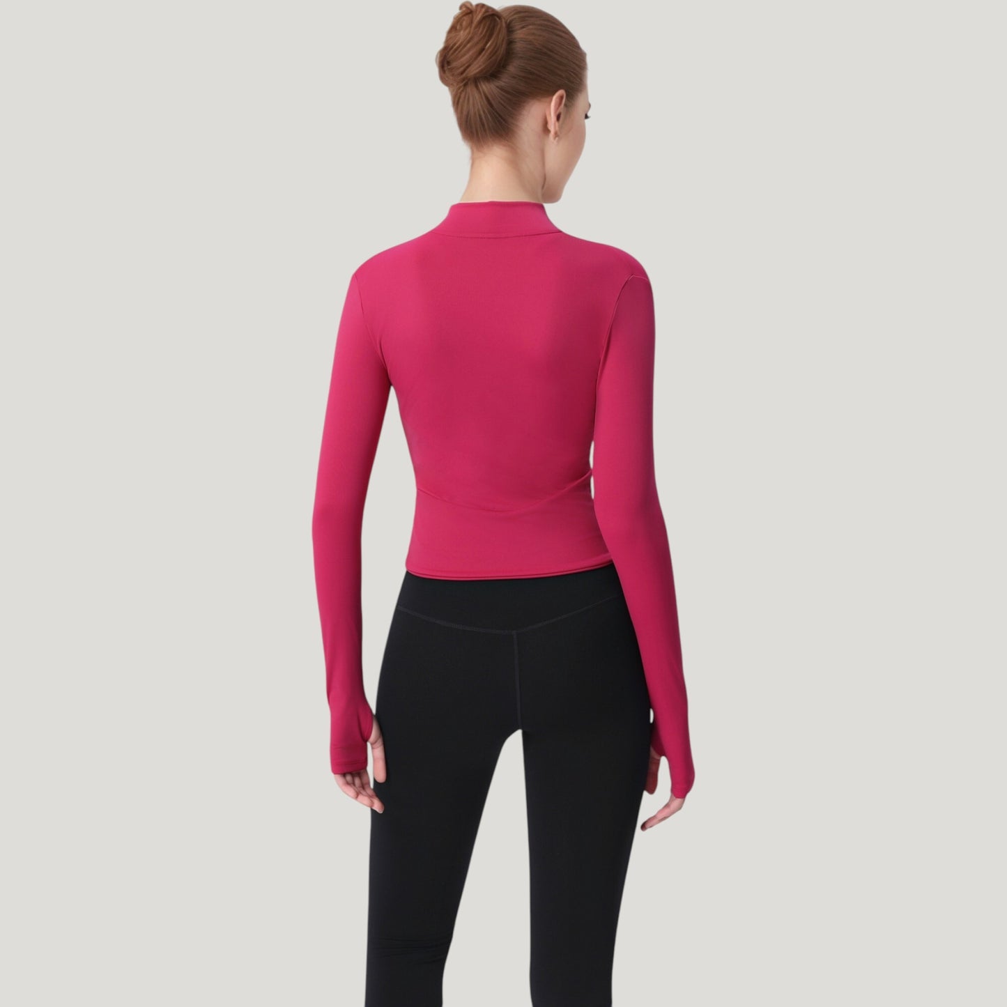 Anna-Kaci Active Women's Long Sleeve Full Zip Athletic Jacket with Thumbholes and Fitted Silhouette