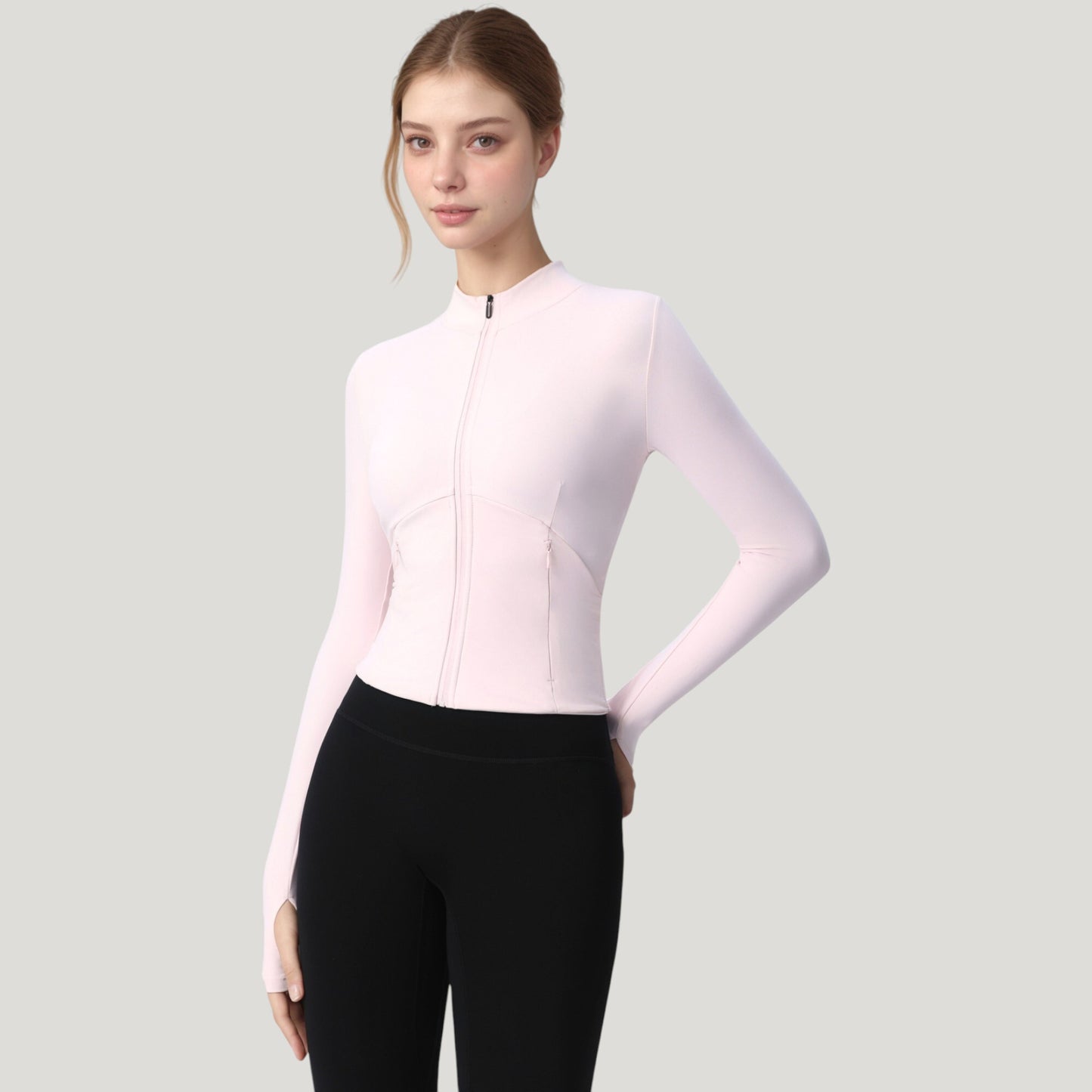 Anna-Kaci Active Women's Long Sleeve Full Zip Athletic Jacket with Thumbholes and Fitted Silhouette